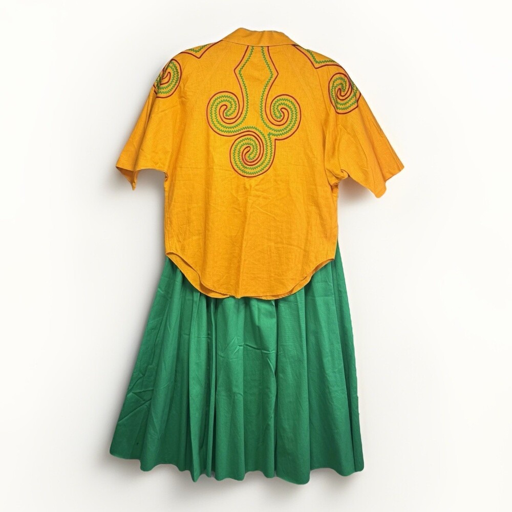 Rare VTG Hairston Roberson Set Skirt & Top Embroidered Festival Southwestern L